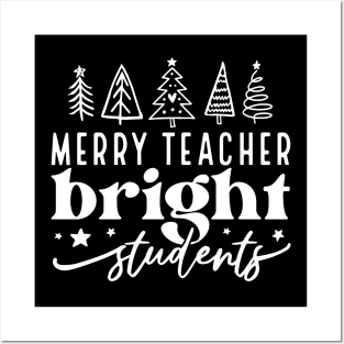 Christmas Merry Teacher Bright Students Funny Teacher Posters and Art